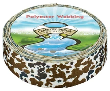 Country Brook Design® 1 Inch Cow Print Polyester Webbing, 20 Yards