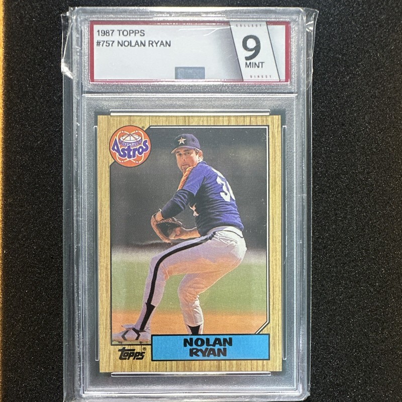 Nolan Ryan Graded 2-Card Lot - 1987 Topps #757 + 1990 Upper Deck #34