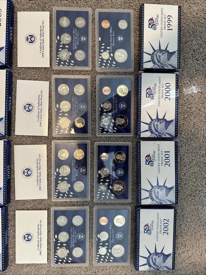 1999-2006 US Mint Proof Sets (OGP) Box & COA, Lot of 8 Annual Sets, 81 Coins - Image 2 of 3