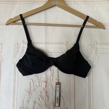 Skims Cotton Jersey T-Shirt Bra Soot Black Size 32B NWT