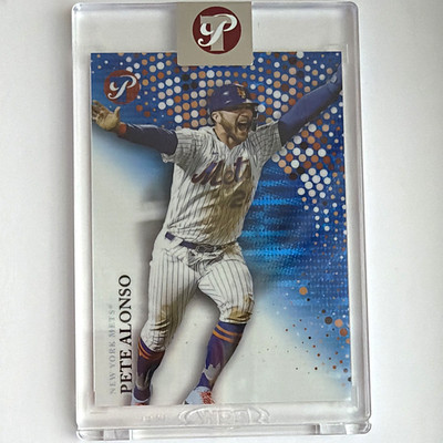 Topps 2022 Pristine Pete Alonso #44 Encased Blue Pulsar /75 New York Mets