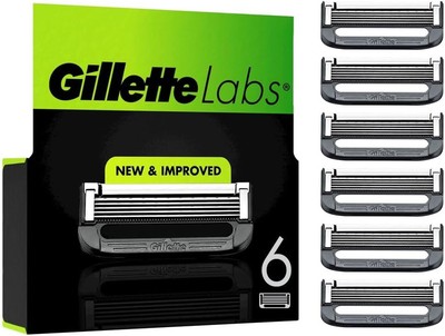 6 x Gillette Labs Rasierklingen mit Reinigungs-Element
