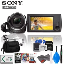 Sony HDR-CX405 HD Handycam  Kit, Carrying Case, Tripod, LED Light, Editing Softw
