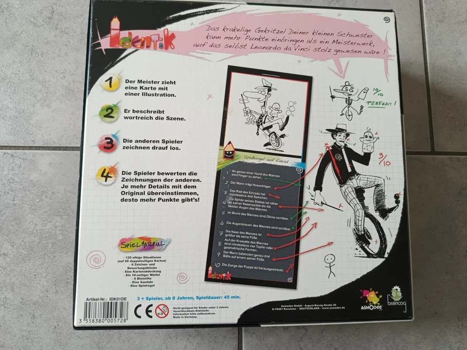 Asmodee Identik Partyspiel Zeichnen Brettspiel Meisterwerke Kritzel 3-6 Spieler - Bild 3 von 4