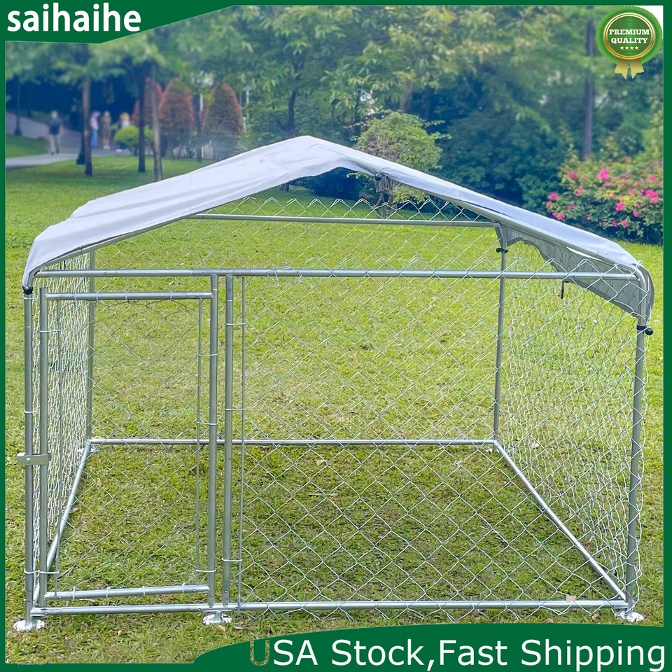 6,56 x 6,56 pies exterior casa para correr perros perrera mascota pluma cadena eslabón cerca jaula parque infantil Foto 4 de 4