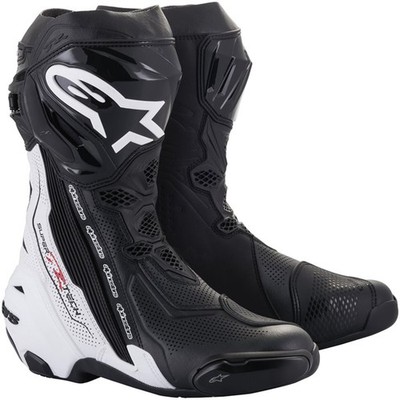 Motorrad Stiefel 44 - Alpinestars Supertech R Vented -  schwarz-weiß
