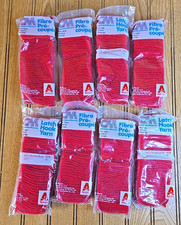 VTG Columbia-Minerva Latch Hook Yarn Lot of 8 Pks, Red 3226 320 pcs per Pack