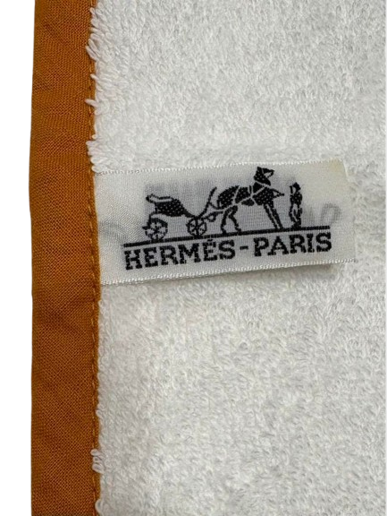 HERMES Paris Cotton Beach Towel Bath Mat Towel Leopards White 39 x