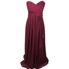 Davids Bridal Wine Red Dress Burgundy Maroon Sweetheart Chiffon Strapless 2