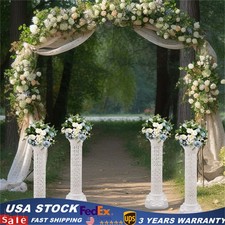 4PCS White Wedding Roman Column, Roman Columns Wedding Column Flowerpot Stand
