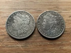 US Morgan Silver Dollars 2 coins circulated details Pre 1904 Lot T3