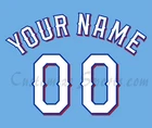 Texas Rangers Customized Number Kit for 2020-2023 Alt Powder Blue Uniform