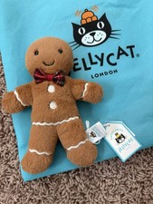 Jellycat London Jolly Gingerbread Fred 7" plush - NEW From London Harrods