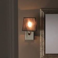 Imperial Bathrooms - chrome wall lights with black pleated shades