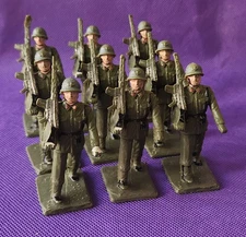 EJERCITO ESPAÑOL MARCHING SOLDIERS Set vintage REAMSA 1:32  PLASTIC Jecsan