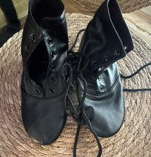 Black Lace-Up Split Sole Jazz Dance Shoes, Unisex, MPN TY