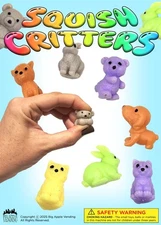 250 Squishy Animals 1 inch 1.1" Bulk Vending Machine Acorn Capsules FREE DISPLAY