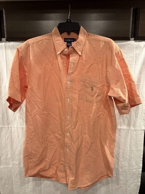 Polo Ralph Lauren Orange Short Sleeve Button Up Size XL 100% Cotton