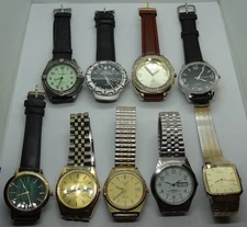 LOT OF 9 WATCHES ALL IN WORKING CONDITION Seiko, Pulsar, Orient, Milan, Peugeot