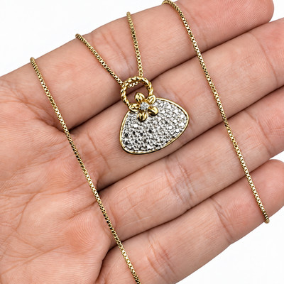 Ross Simons Sterling Silver Gold Tone Diamond-Cut Handbag Pendant Necklace 19 