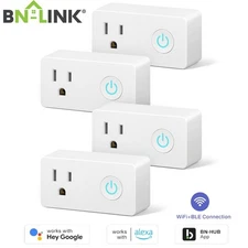BN-LINK 4x WiFi & Bluetooth Smart Plug, Heavy Duty Timer Outlets Work with Alexa