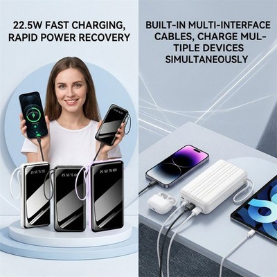 Power Bank 20000mAh 22W Charging Portable External Battery Backup For Cell Phone