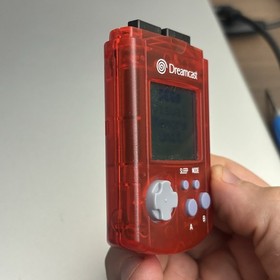 SEGA Dreamcast - OEM Red VMU Virtual Memory Unit w/ New Batteries - Tested