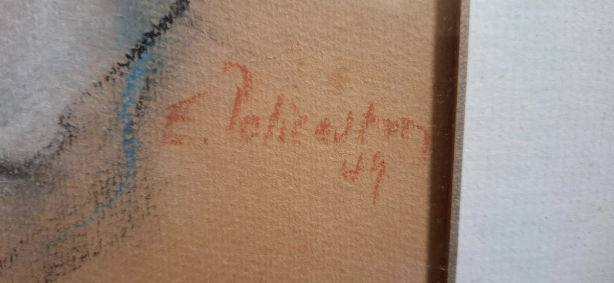Enrique Policastro (1898-1971) 'BEBE' - Técnica Mixta sobre Cartón, Firmado 1949