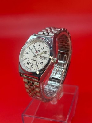  Seiko Refurbished Vintage White Dial Stainless Men's Wrist Watch Free Shipping
