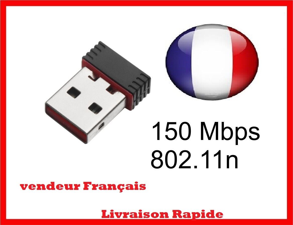 MINI CLE WIFI USB Adaptateur Sans Fil Dongle Réseau Wireless 150Mbps 802.11n/g/