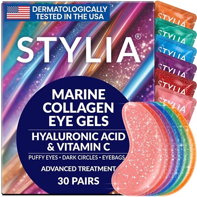 BULK! Under Eye Patches for Dark Circles & Puffy Eyes (30 Pairs) Marine Collagen