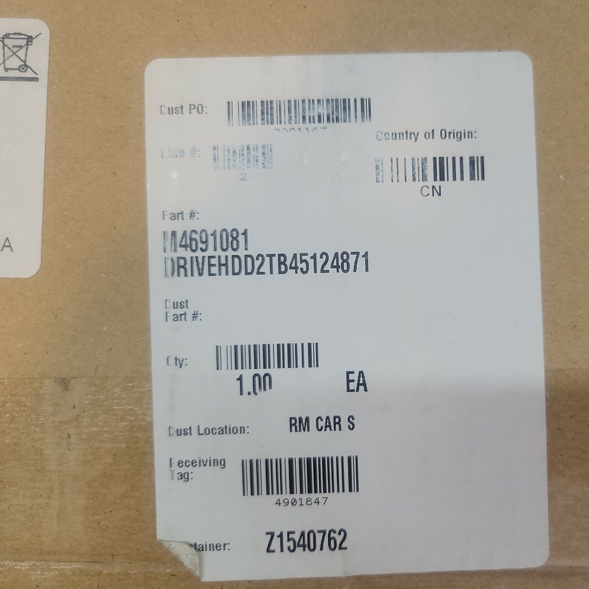 Genuine OEM Ricoh M469-1081 (45124871) Ricoh 2TB HDD Drive E-85 E 
