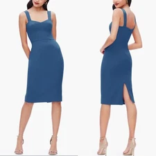 NEW DRESS THE POPULATION Peacock Blue NICOLE Sweetheart Neck COCKTAIL DRESS