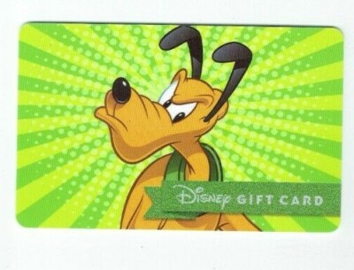DISNEY Gift Card - Pluto - Green Color Burst - Back A ~ No Value - I Combine