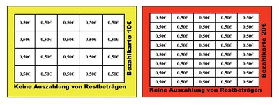 800 Verzehrkarten Abstreichkarten Wertmarken Bezahlkarten 10 20 Euro gelb rot