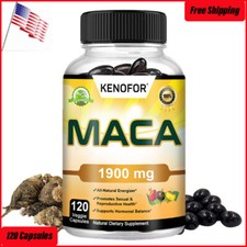 Organic Maca Root Capsules  120 Capsules Peruvian Maca Extract for Men  Women