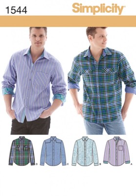 Simplicity Herren Schnittmuster 1544 Smart Langarmhemden (Simplicity-1544-M)