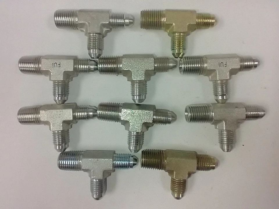 2605-04-04-04 1/4" JIC TO 1/4" JIC TO 1/4" JIC STEEL TEE FITTINGS (LOT OF 10) - Image 2 of 3
