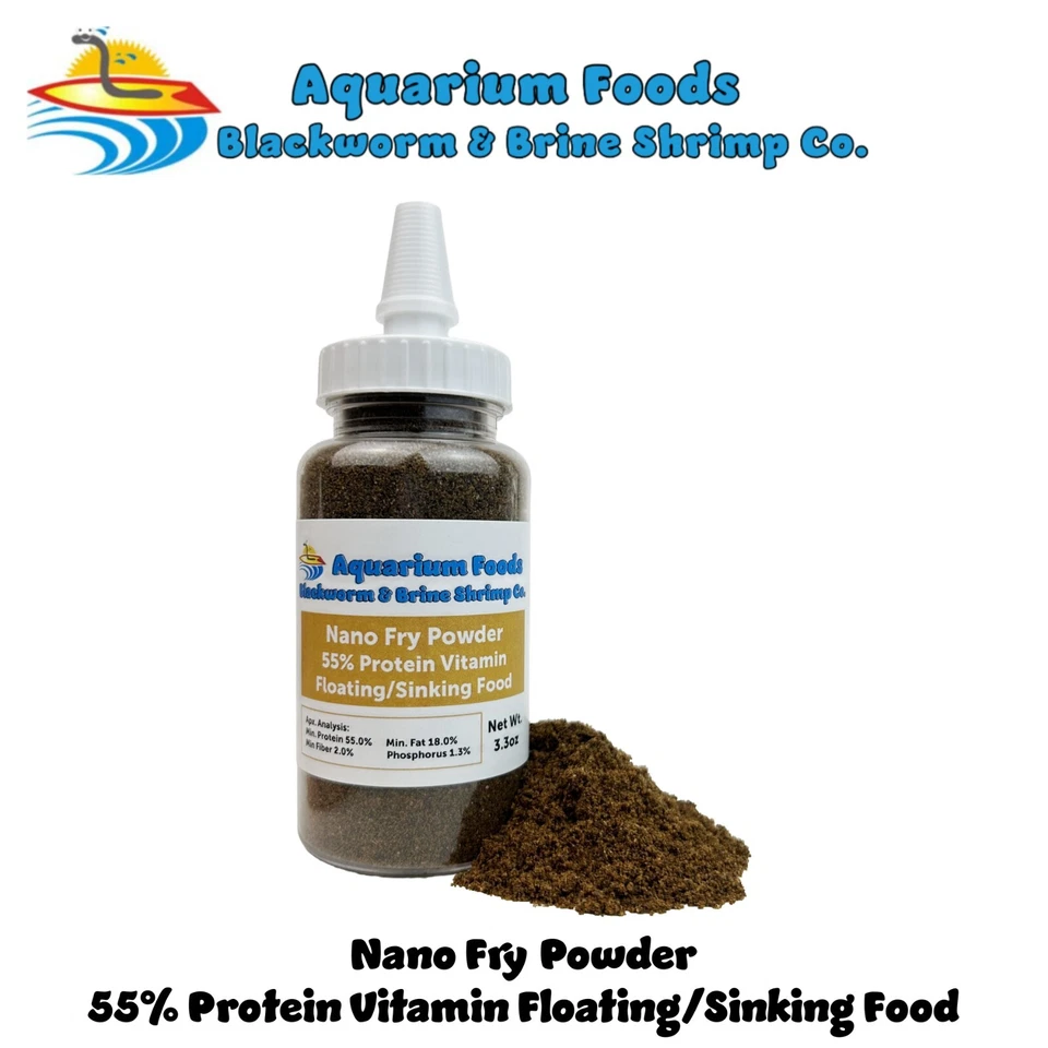 Nano Fry Powder 55% Protein Vitamin Rich Floating/Sinking Baby & Fry Food-Bottle - Image 3 of 4
