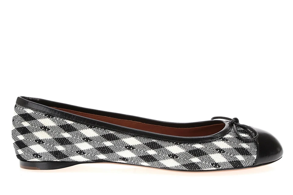 Mujer Missoni Negro Blanco Cuadros Ballet Planos Arco Bailarina Zapatos Talla 38.5 M Foto 2 de 4