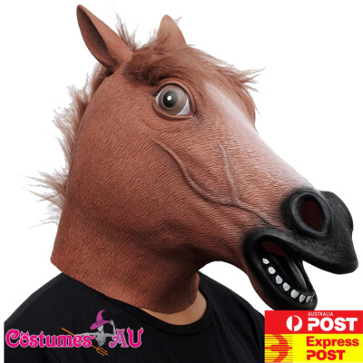 Horse Head Mask Halloween Party Latex Animal Costume Prop Gangnam Style Costume
