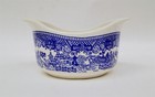 Lot of 2 Blue Willow Japan Cobalt Large Rim Soup Bowl & Double Spout Gravy Boat — photo 6