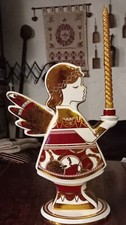 Angelo decoro natalizio in porcellana oro zecchino