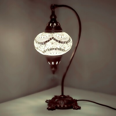 Türkisch Marokkanische Mosaiklampe Handarbeit Tiffany Bunt Glas Schreibtischleuchte & Glühbirne-L