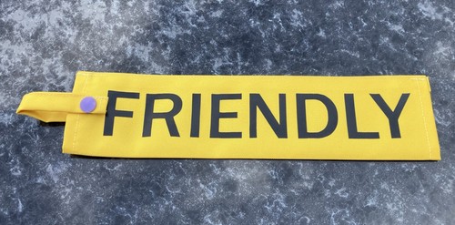 HIGHLY VISIBLE DOG LEAD SLEEVE NERVOUS REACTIVE OR ANY TEXT GREEN YELLOW BLUE - Bild 9 von 43