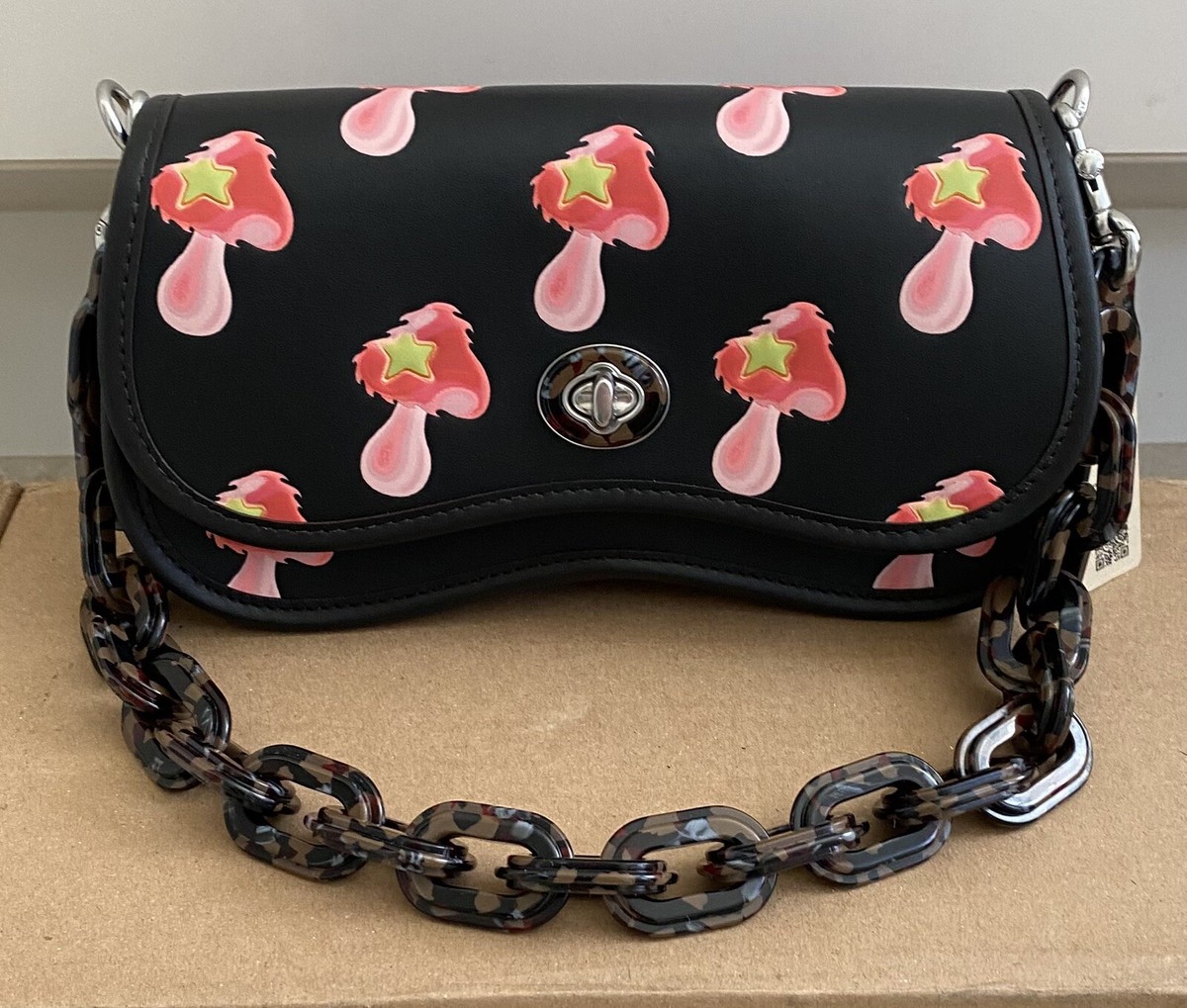 NWT COACH COACHTOPIA MUSHROOM PRINT WAVY DINKY CL760 | eBay