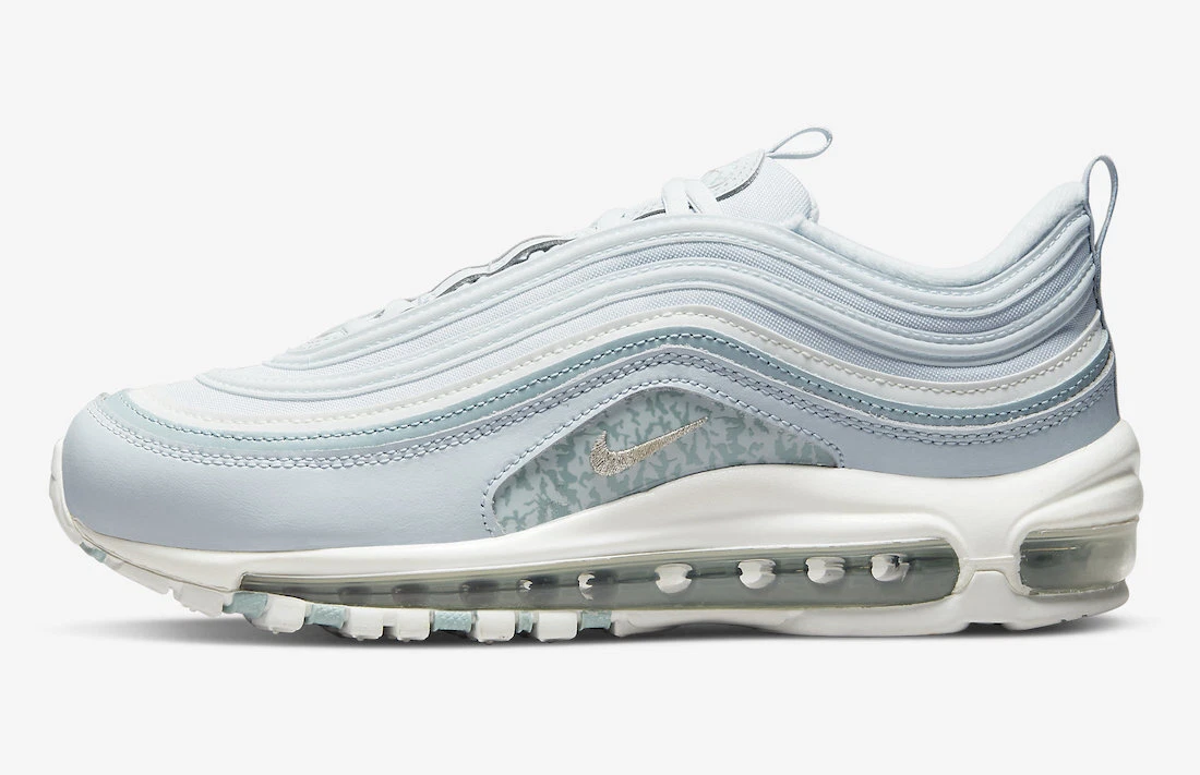 Women s Nike Air Max 97 Aura Blue Metallic Silver White DJ5434 400