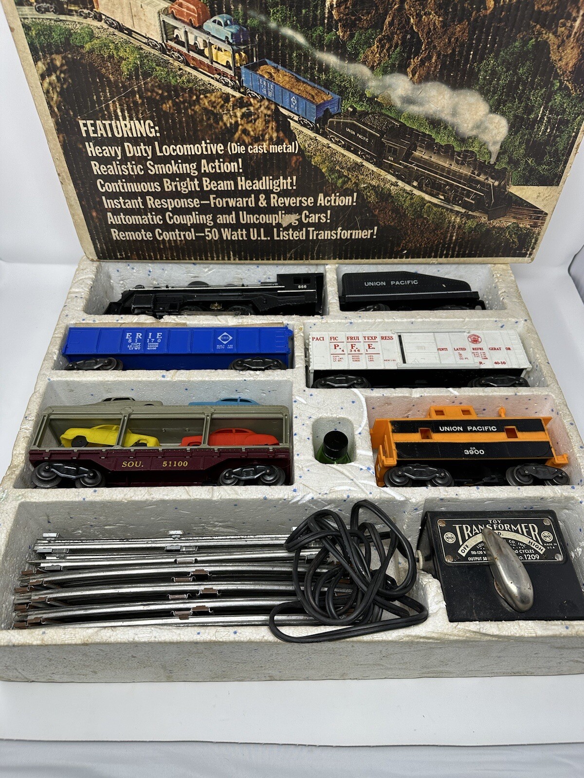 Electric Train Set By Marx 52875 In Box Untested Smoking Action eBay