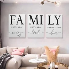 GUBIYU Home Family Wall Decor, Wall Art for Living Room Set of 3 Inspirationa...