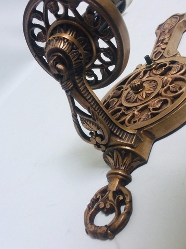 Par de apliques de bronce ligero Art Deco vintage - Imagen 6 de 11